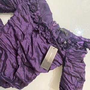 Purple dress off the shoulder